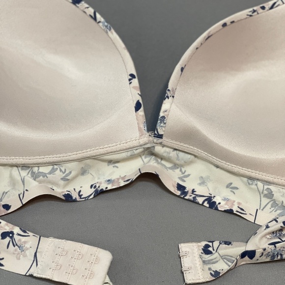 Lucky Brand Wireless Floral Full Coverage Bra Stretch Pink Blue 36B Feminine - Picture 8 of 11